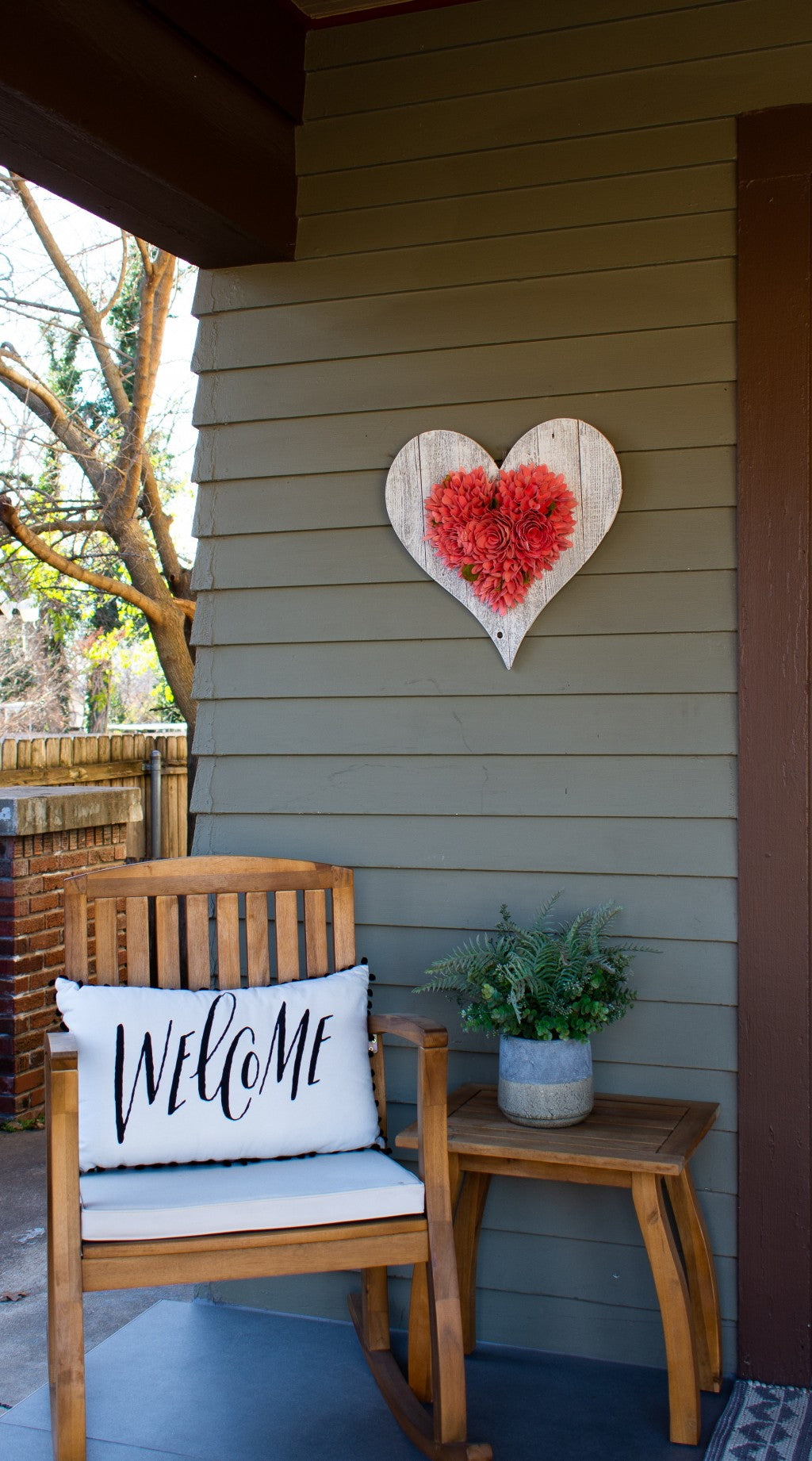 24" Whitewash Reclaimed Wood Heart Wall Decor