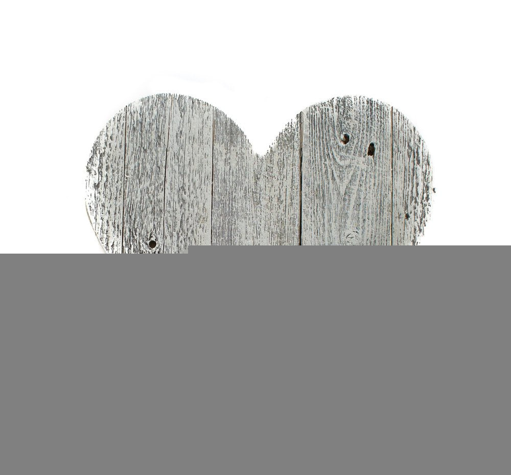 24" Whitewash Reclaimed Wood Heart Wall Decor