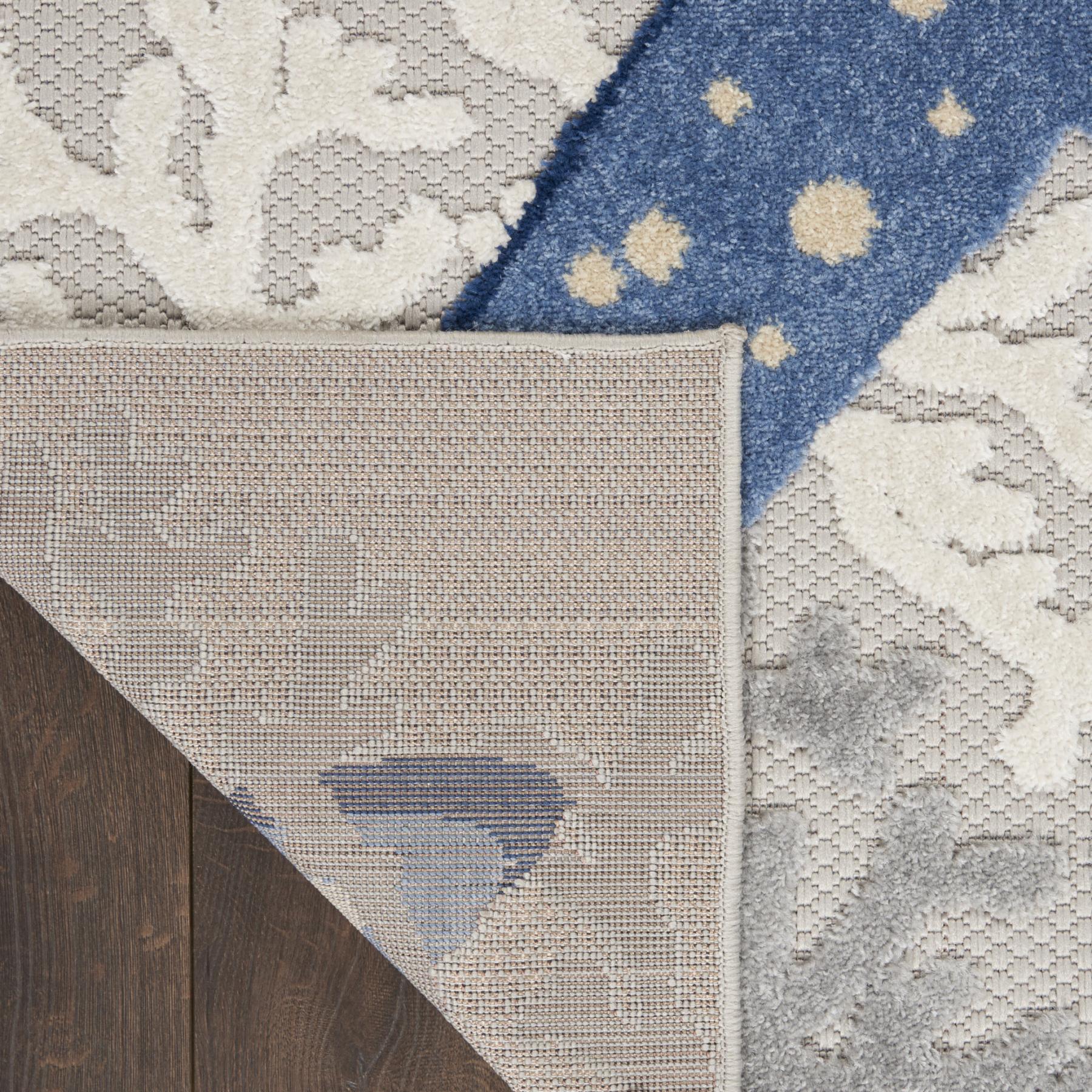 8' X 11' Blue And Gray Indoor Outdoor Area Rug