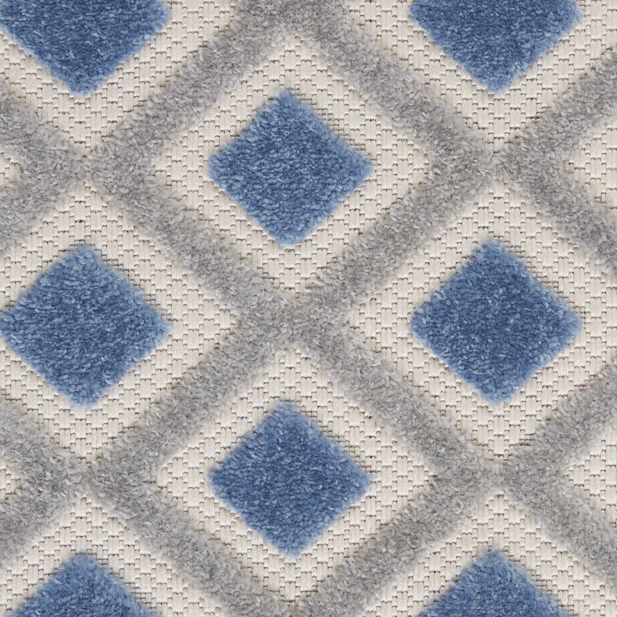 8' X 11' Blue And Gray Indoor Outdoor Area Rug