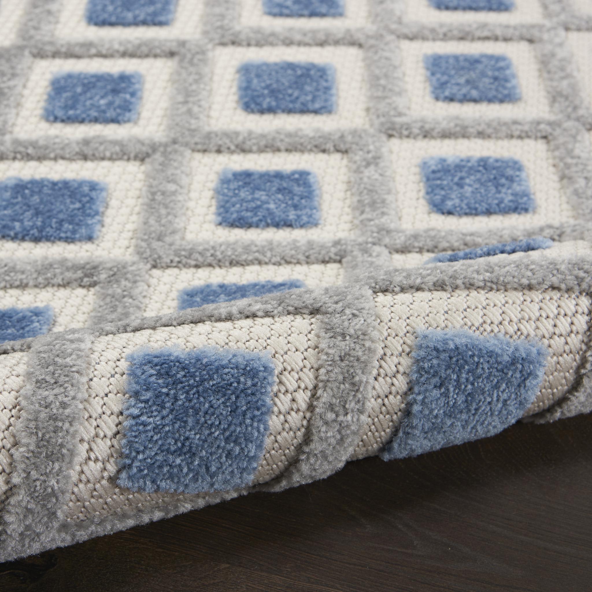 8' X 11' Blue And Gray Indoor Outdoor Area Rug