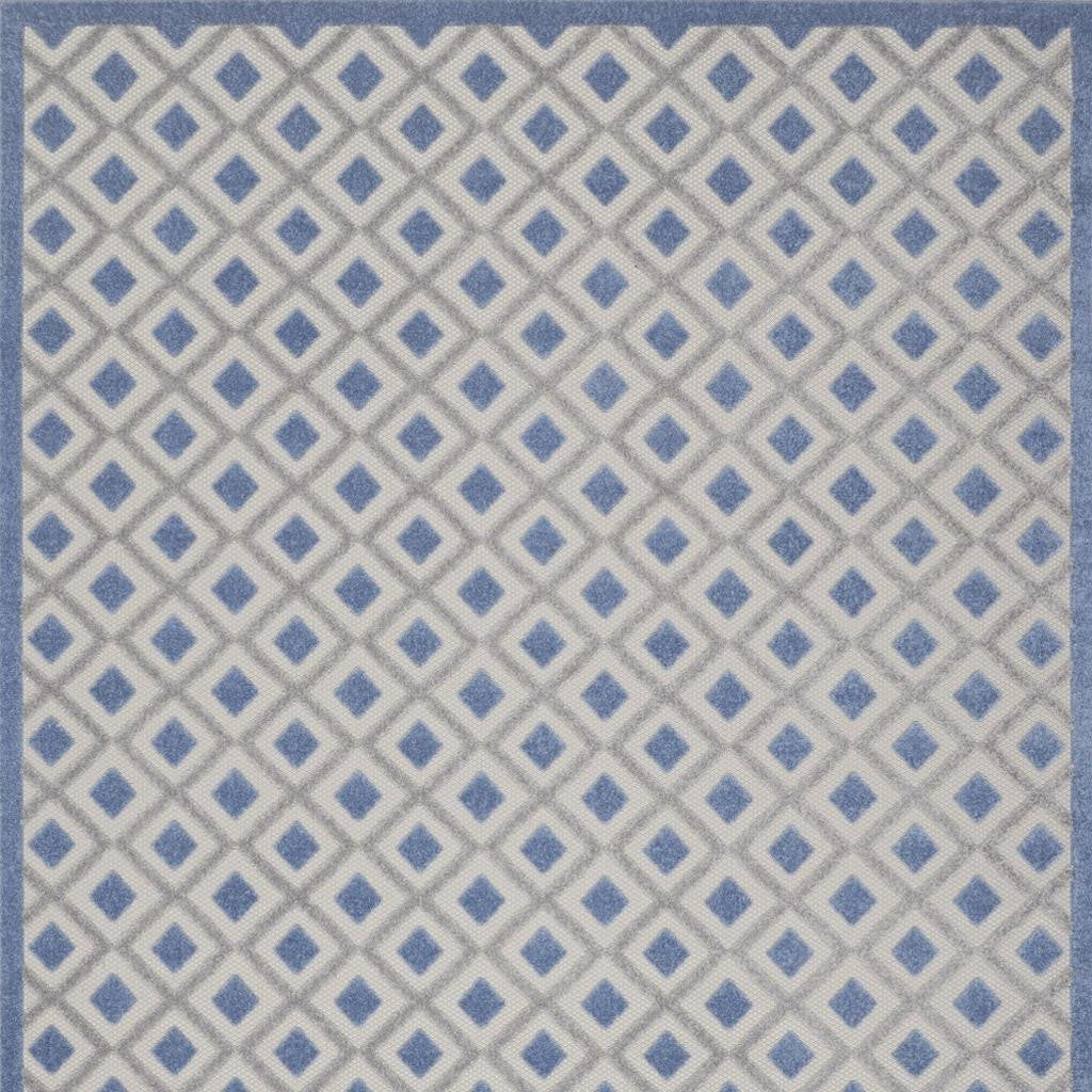 8' X 11' Blue And Gray Indoor Outdoor Area Rug