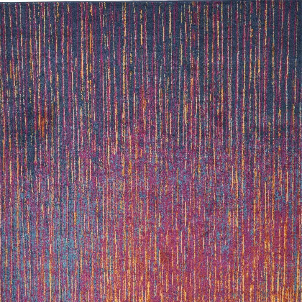 8' X 10' Blue And Orange Abstract Area Rug