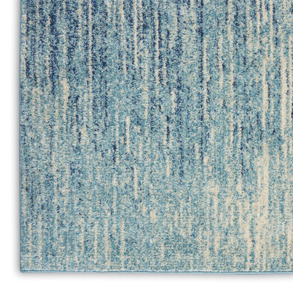 8' X 10' Blue And Ivory Abstract Area Rug
