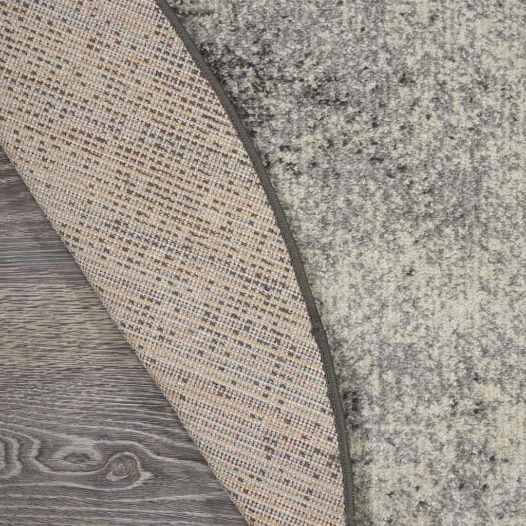 5' Gray And Ivory Abstract Round Rug