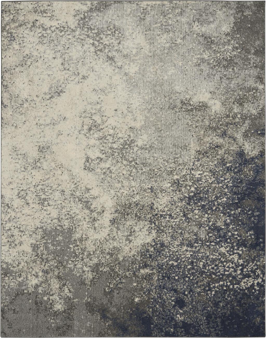 8' X 10' Gray And Ivory Abstract Area Rug