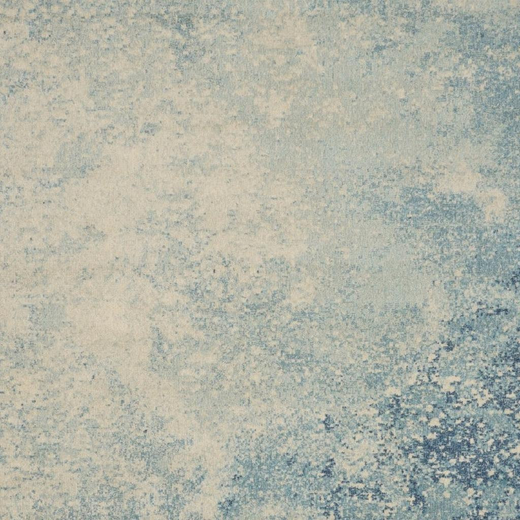 8' X 10' Blue And Ivory Abstract Area Rug