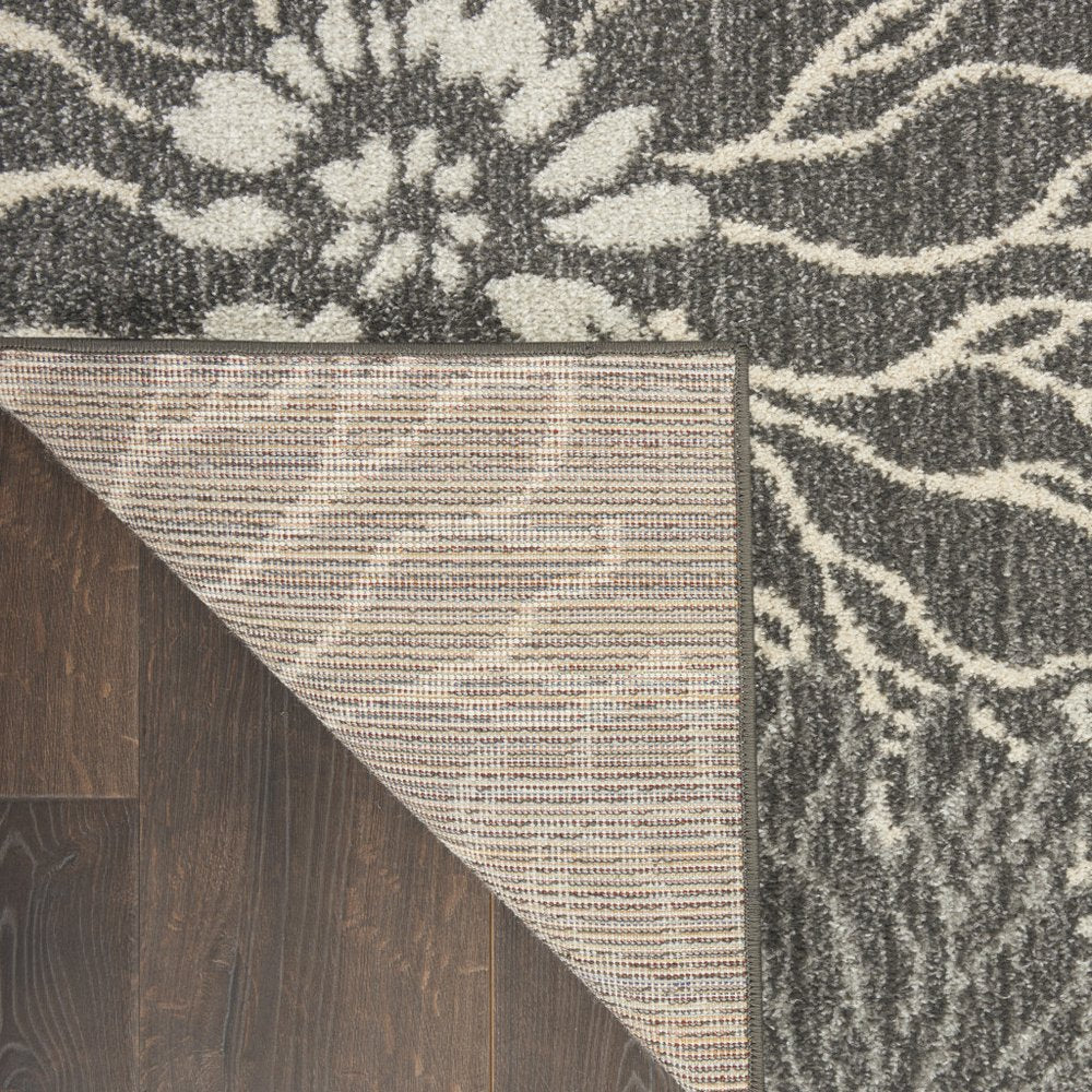 2' X 3' Blue And Gray Floral Area Rug