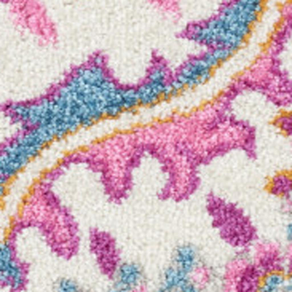 8' X 10' Light Gray And Pink Medallion Area Rug