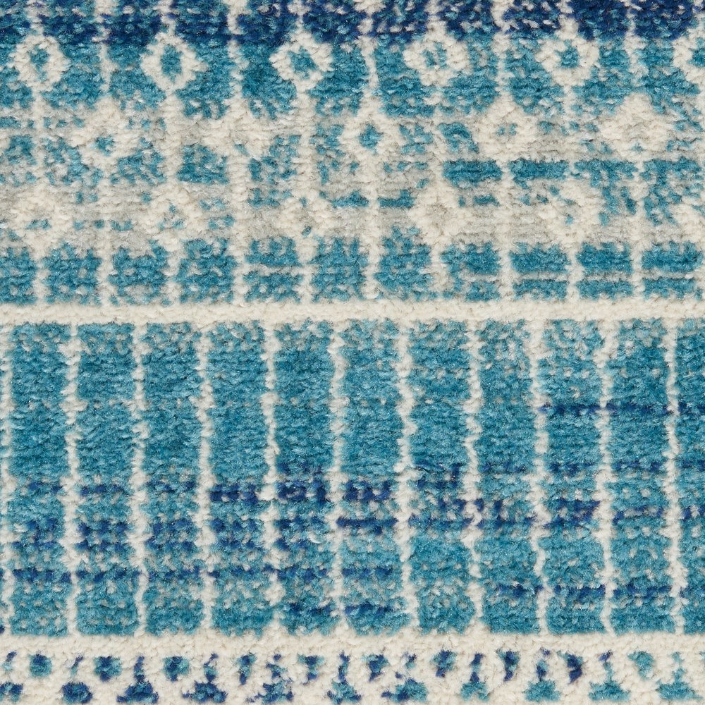 4' X 6' Navy Blue And Ivory Southwestern Area Rug