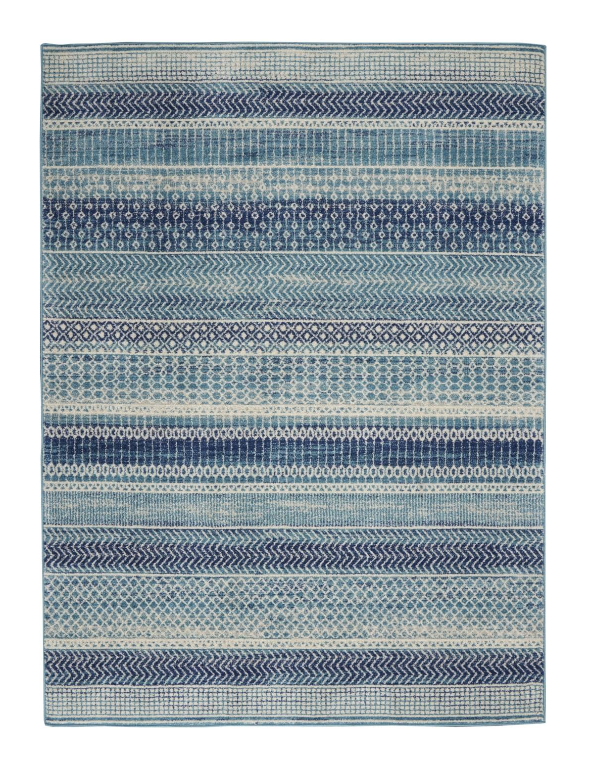 4' X 6' Navy Blue And Ivory Southwestern Area Rug