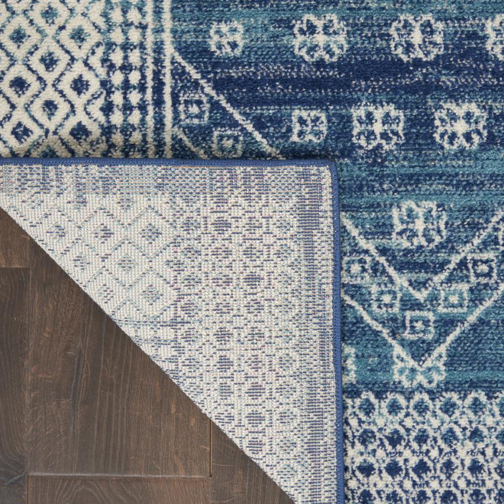 2' X 3' Navy Blue And Ivory Tribal Area Rug