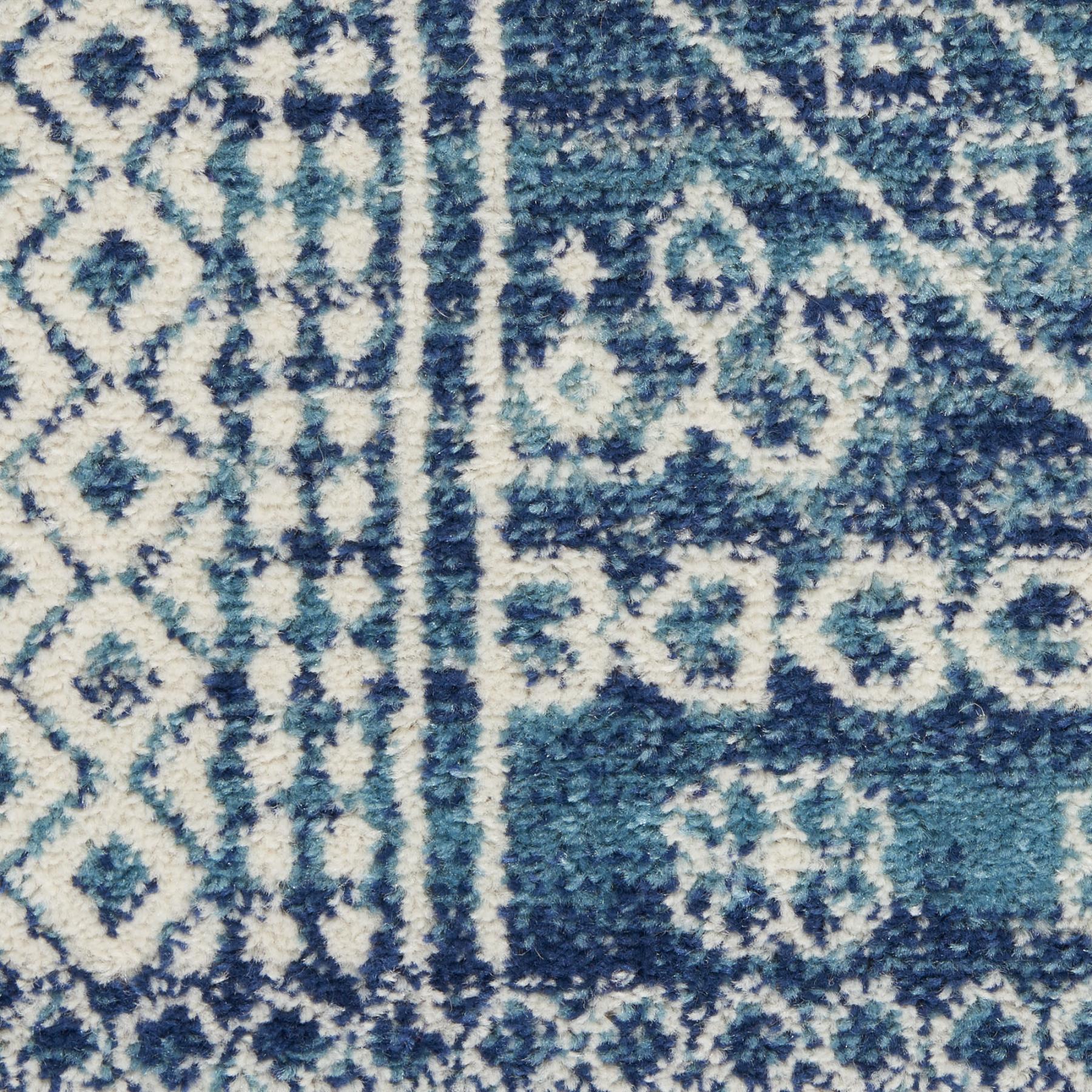 2' X 3' Navy Blue And Ivory Tribal Area Rug
