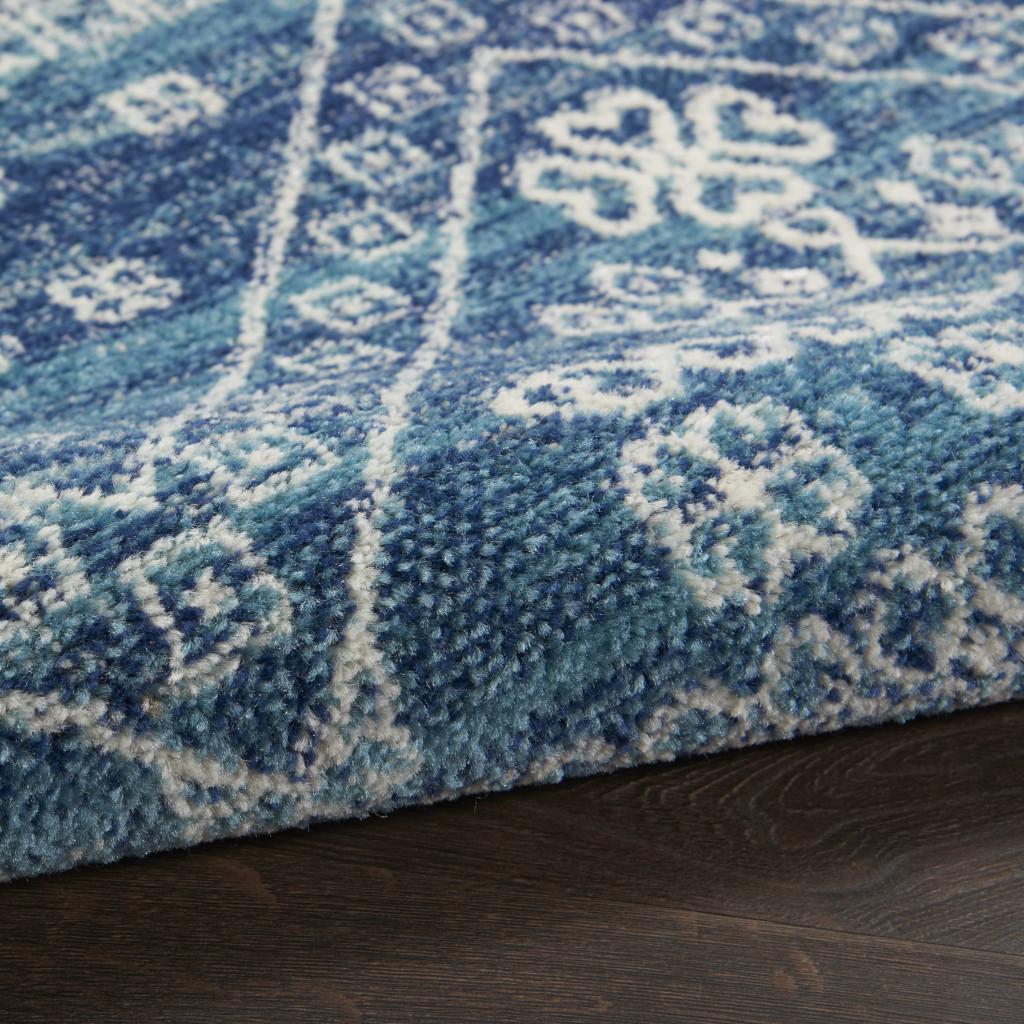 2' X 3' Navy Blue And Ivory Tribal Area Rug