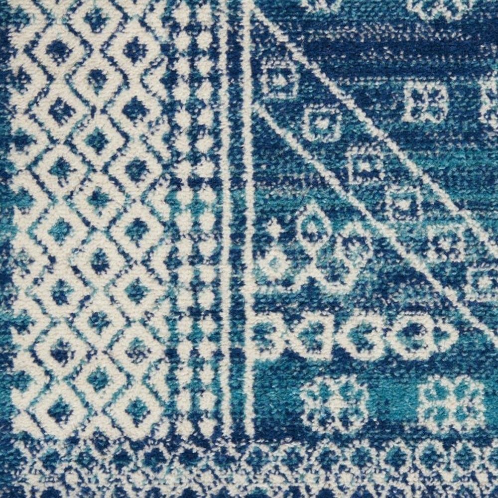 2' X 3' Navy Blue And Ivory Tribal Area Rug