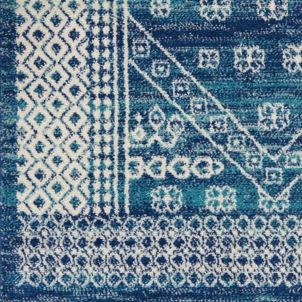 2' X 3' Navy Blue And Ivory Tribal Area Rug