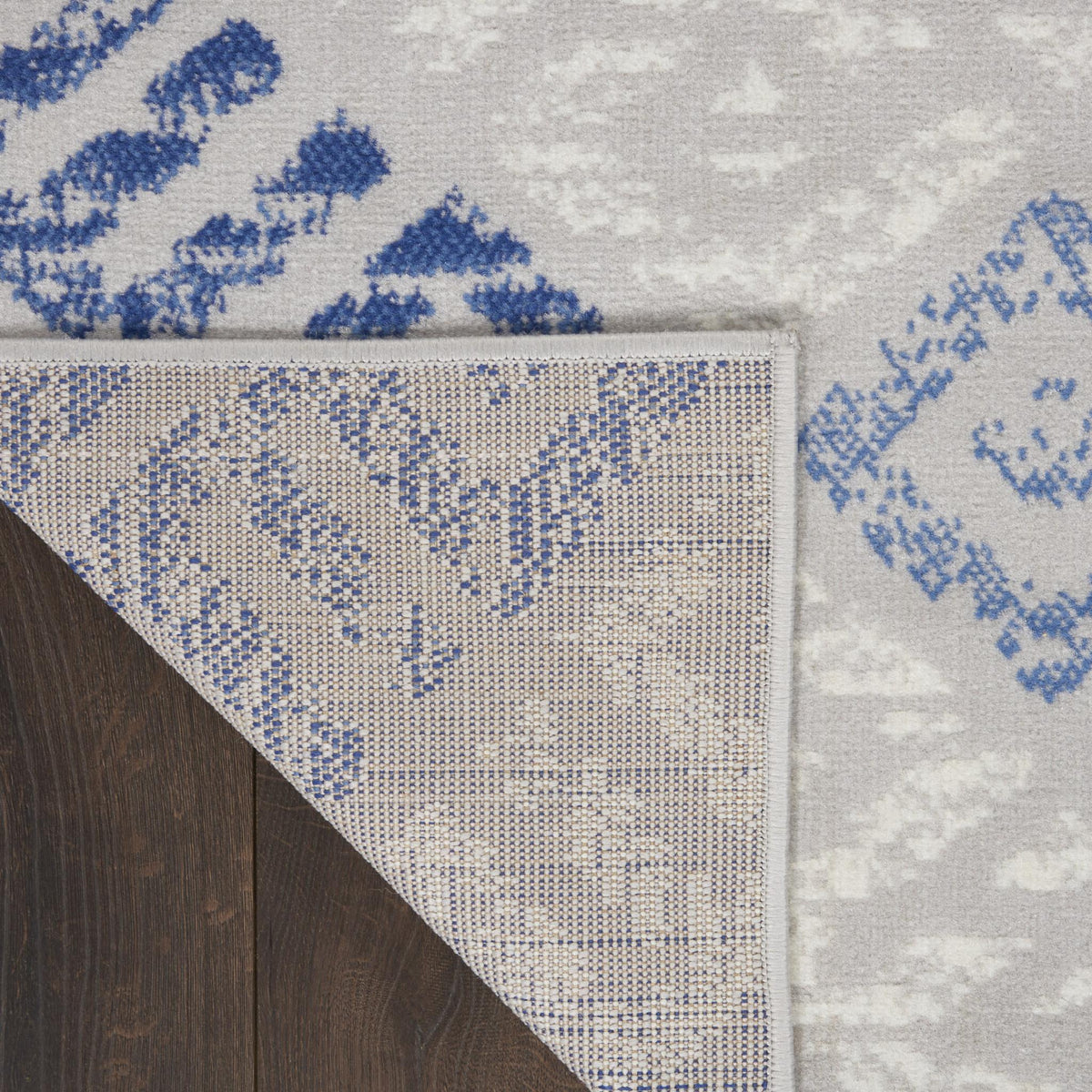 4' X 6' Blue And Gray Geometric Area Rug