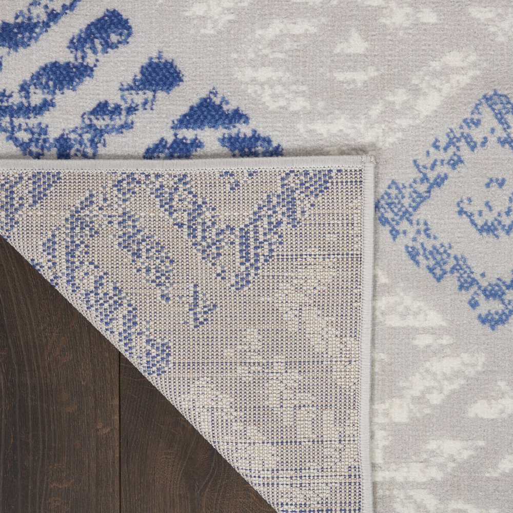 4' X 6' Blue And Gray Geometric Area Rug