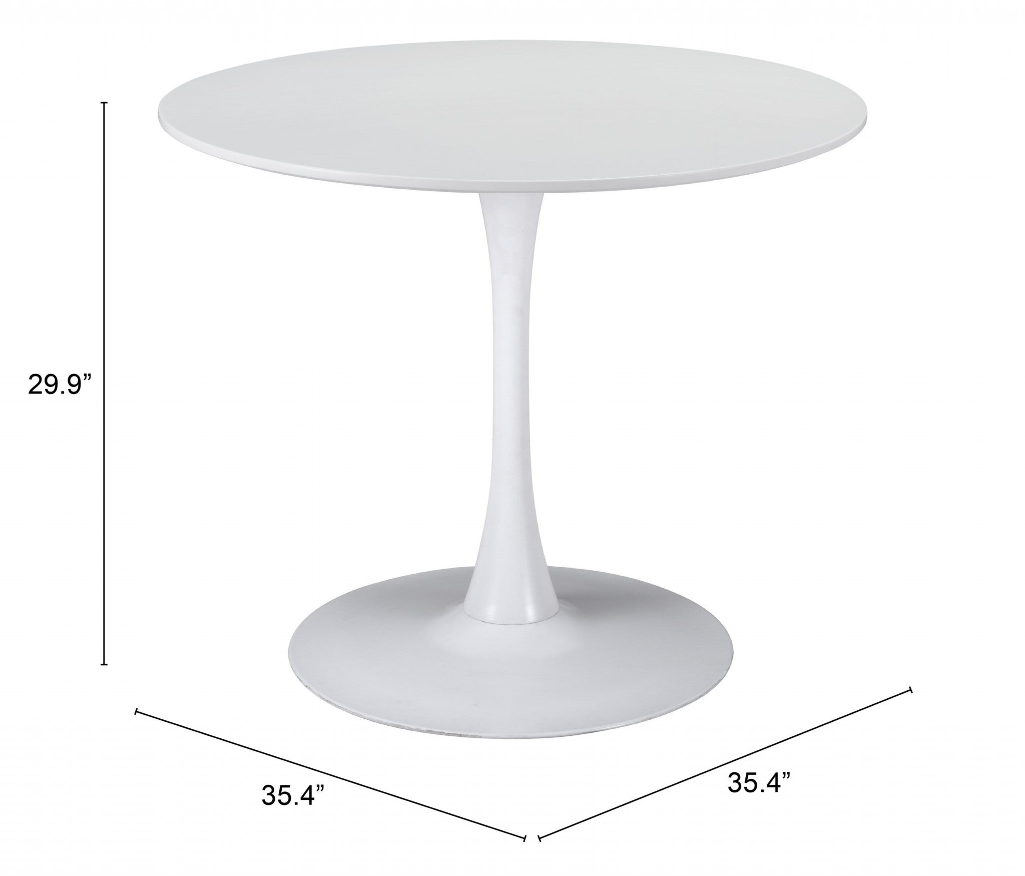 White Round Manufactured Wood Dining Set