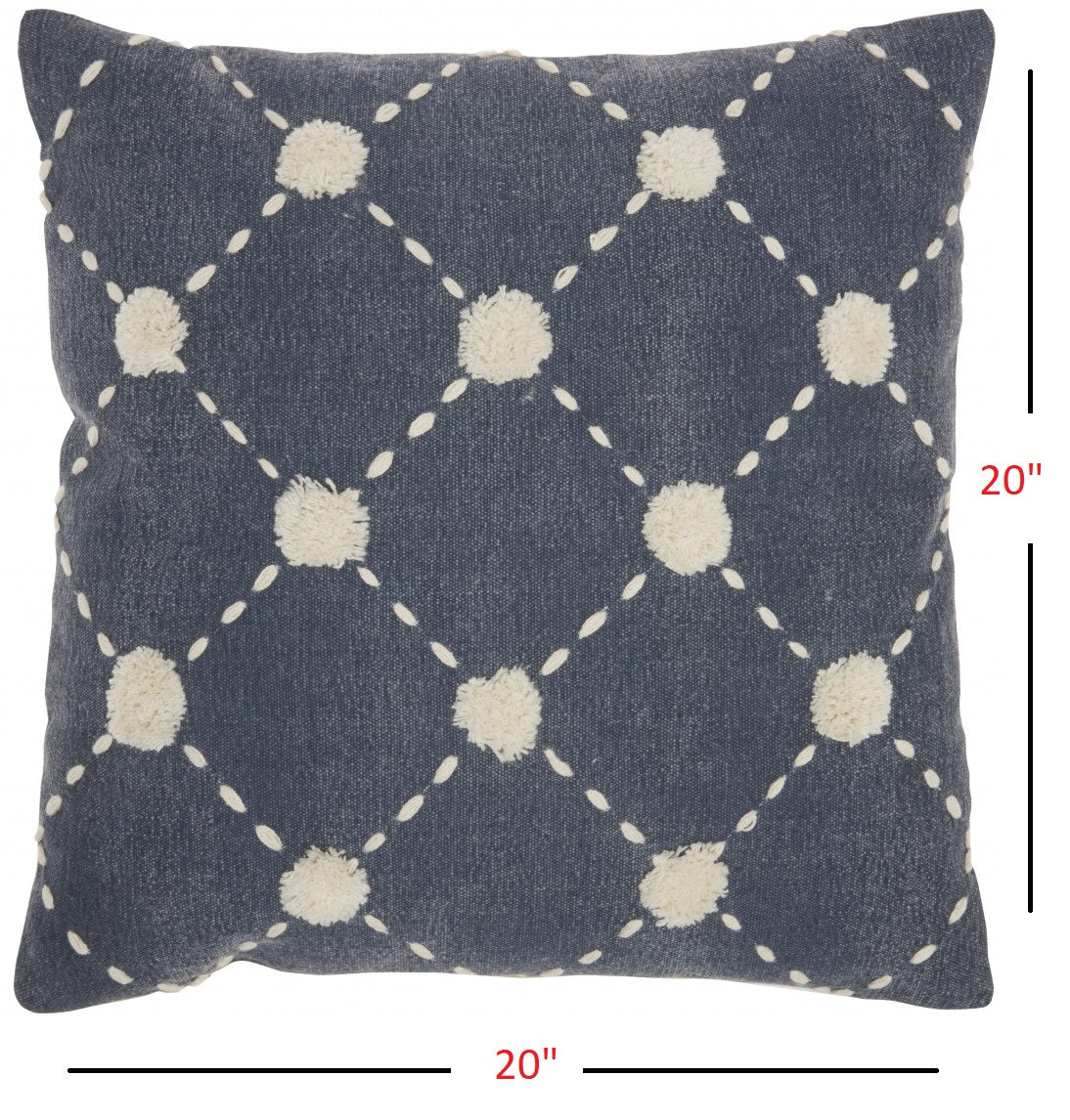 Glamorous Handcrafted Navy Accent Throw Pillow