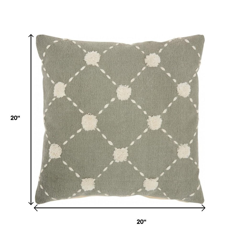 Glamorous Handcrafted Sage Accent Throw Pillow