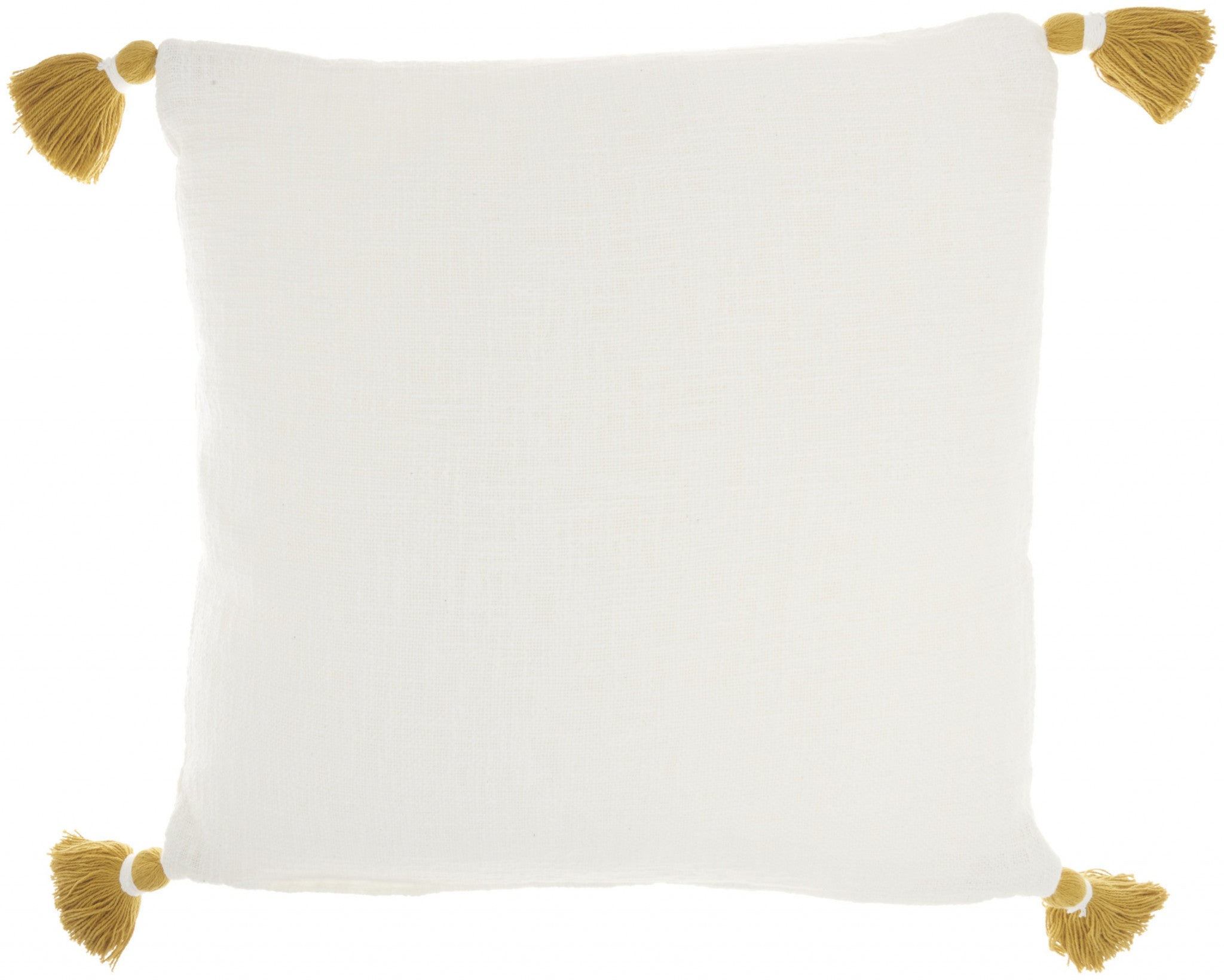 Boho Mustard Cotton Accent Throw Pillow