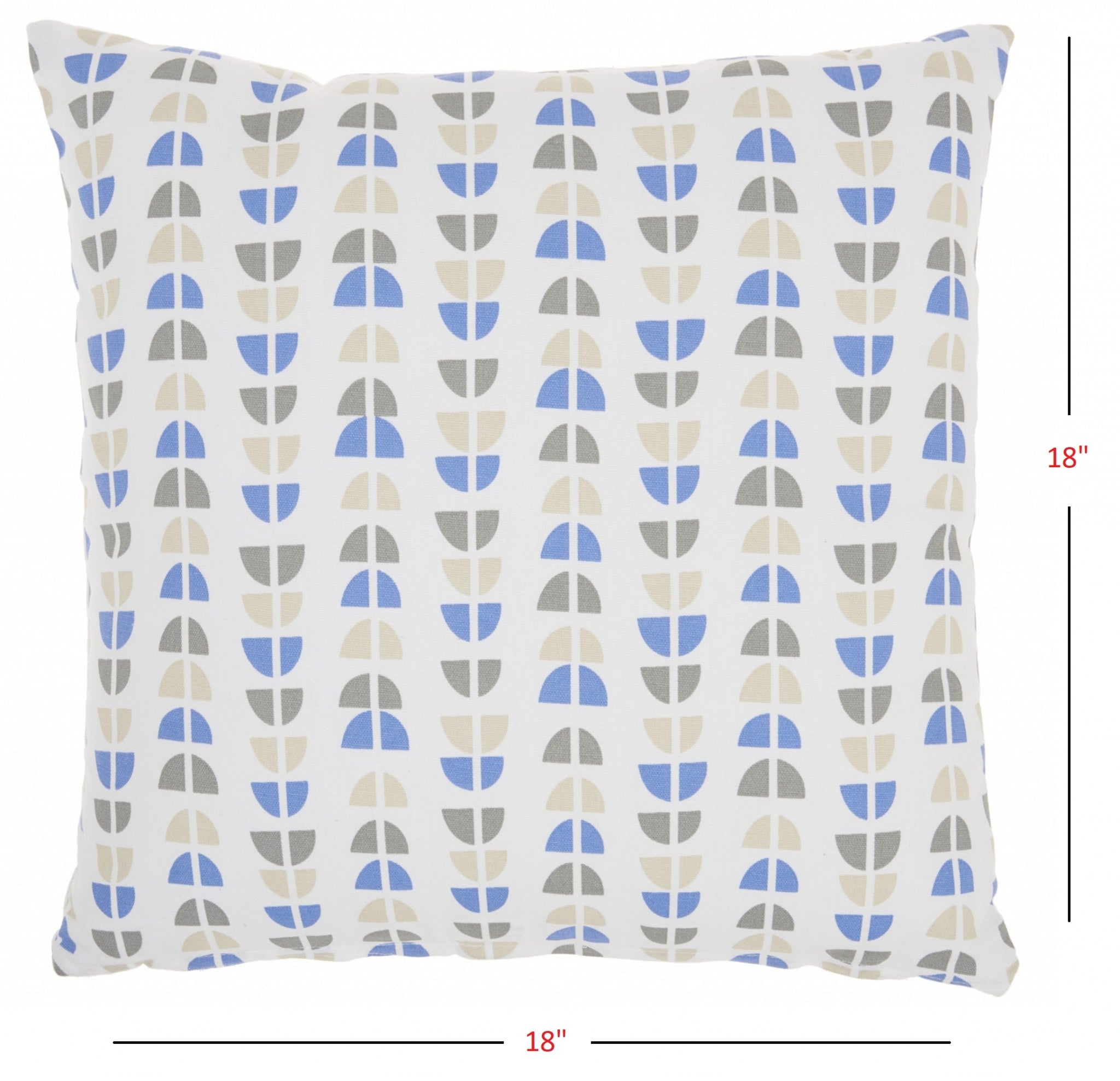 Blue And Taupe Geo Lines Throw Pillow