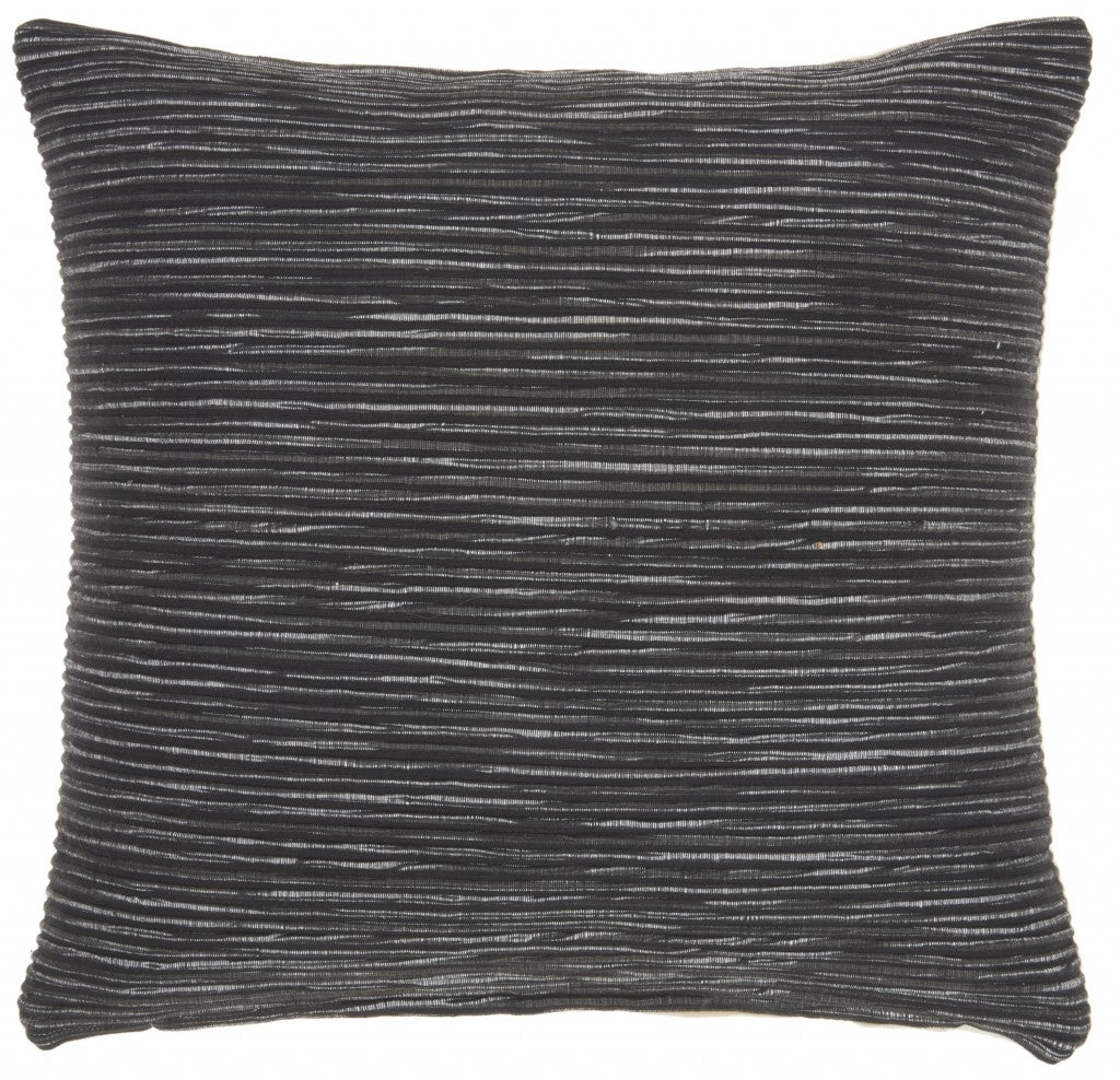 Charcoal Distressed Stripes Throw Pillow