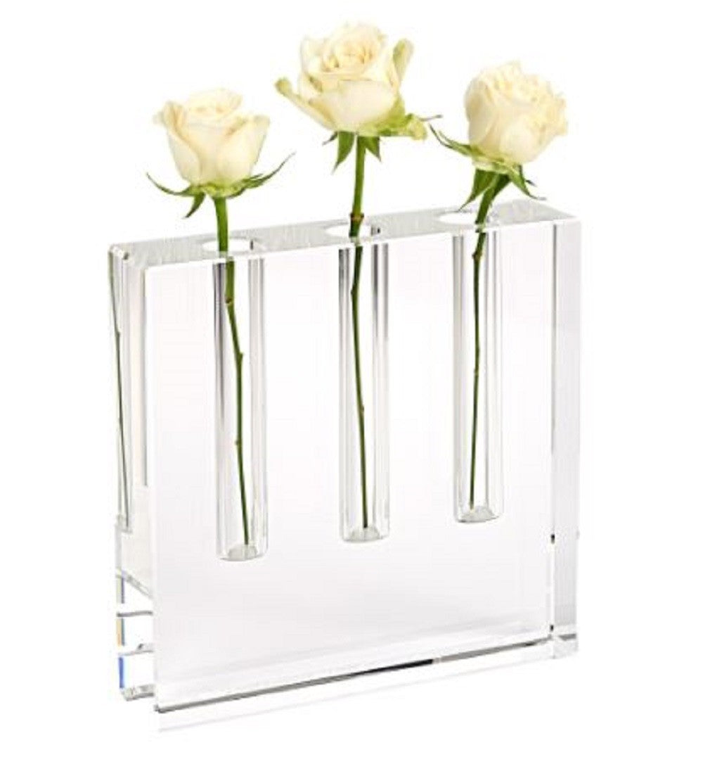 7" Clear Crystal Clear Square Table Vase