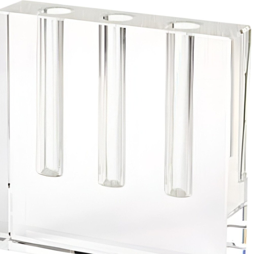 7" Clear Crystal Clear Square Table Vase