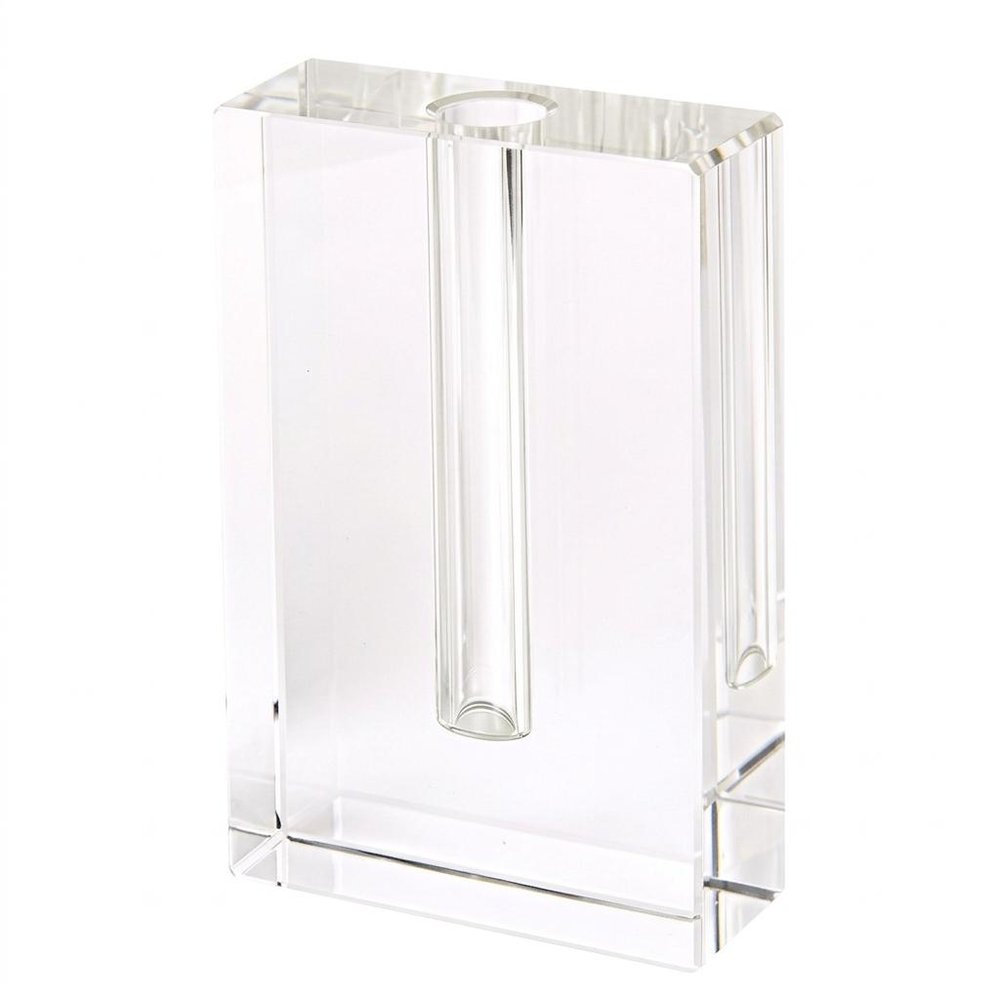 6" Clear Square Crystal Glass Table Vase