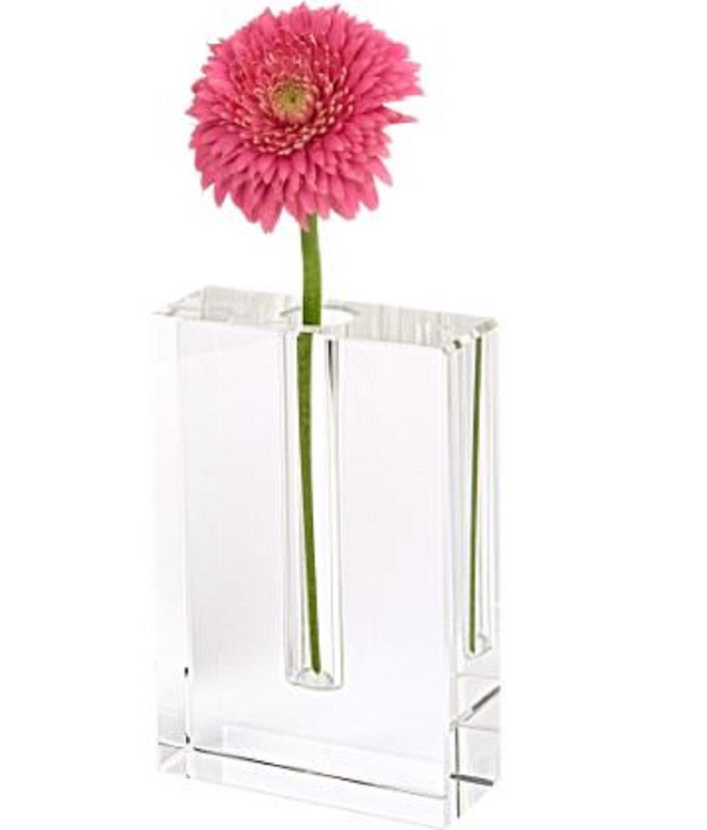 8" Clear Crystal Clear Square Table Vase