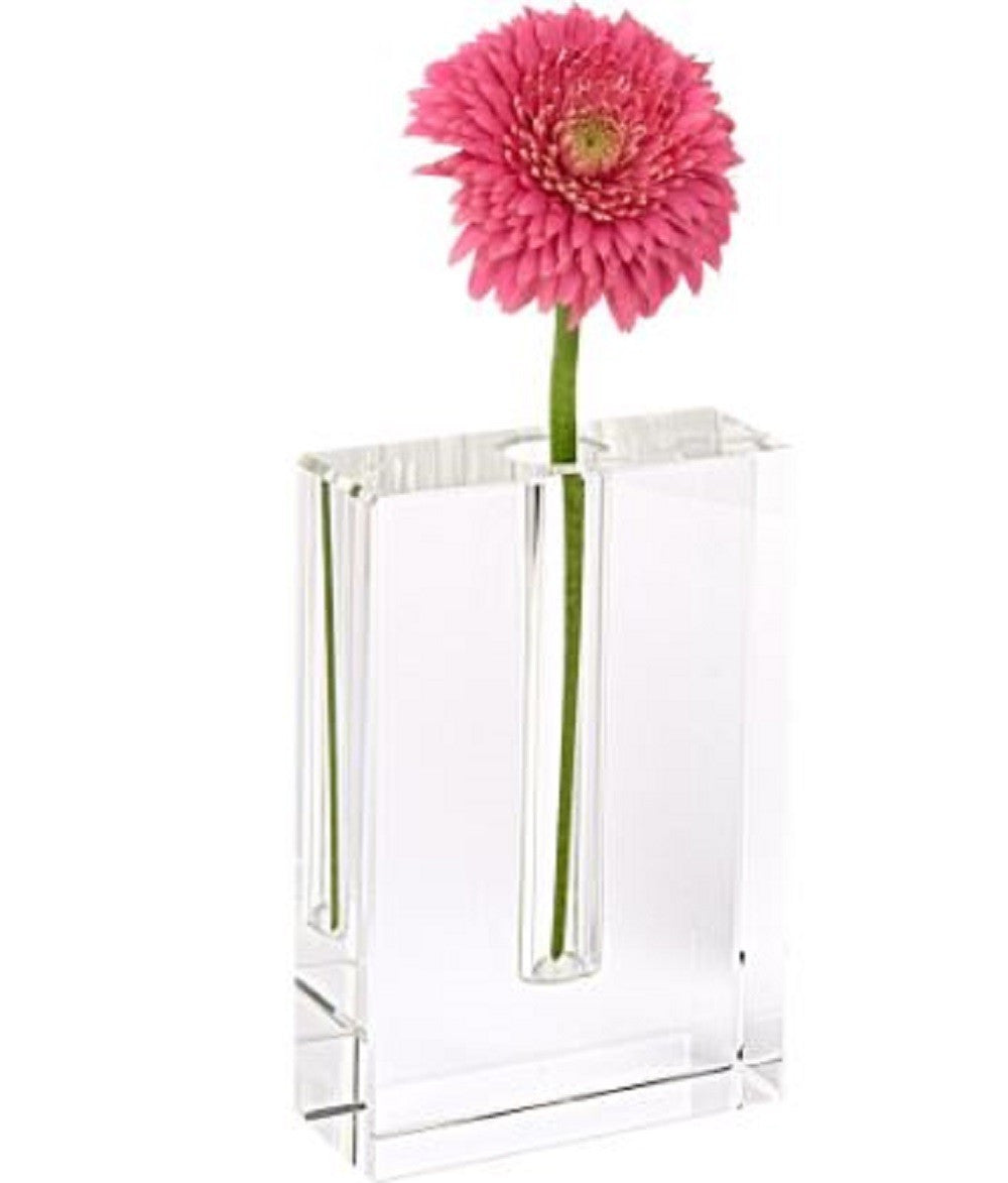 8" Clear Crystal Clear Square Table Vase