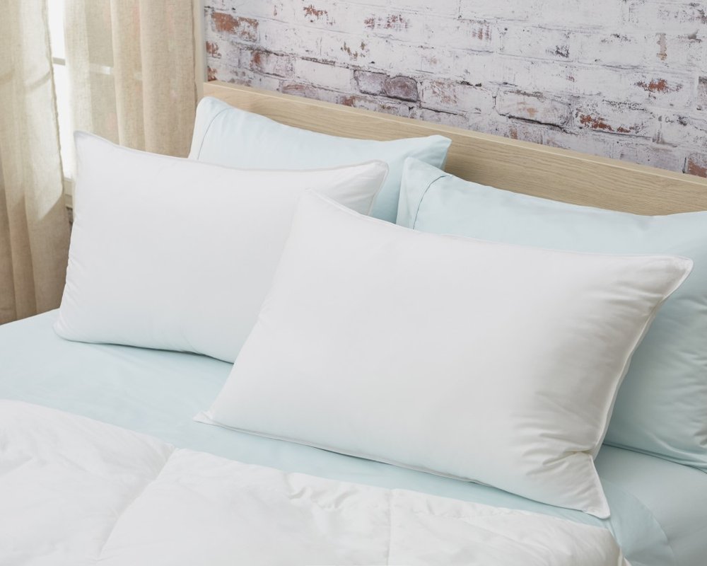 100% Cotton Lux Sateen Down Alternative Medium Hypoallergenic Standard Size Bed Pillow