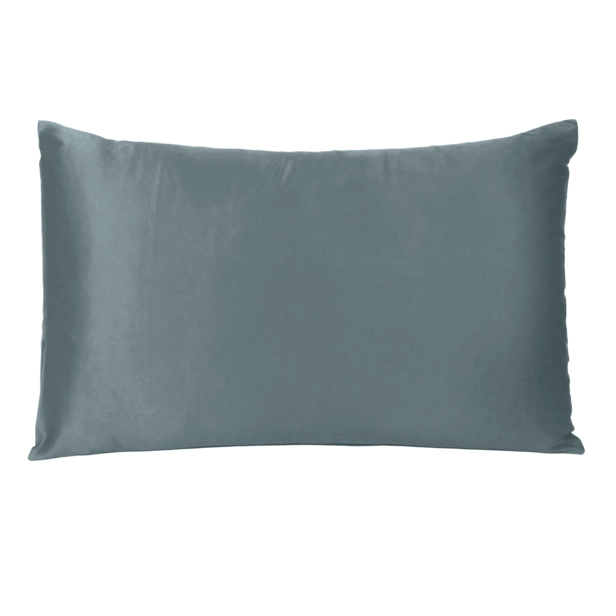 Gray Dreamy Set Of 2 Silky Satin King Pillowcases