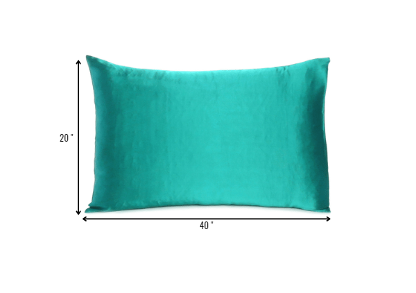 Teal Dreamy Set Of 2 Silky Satin King Pillowcases