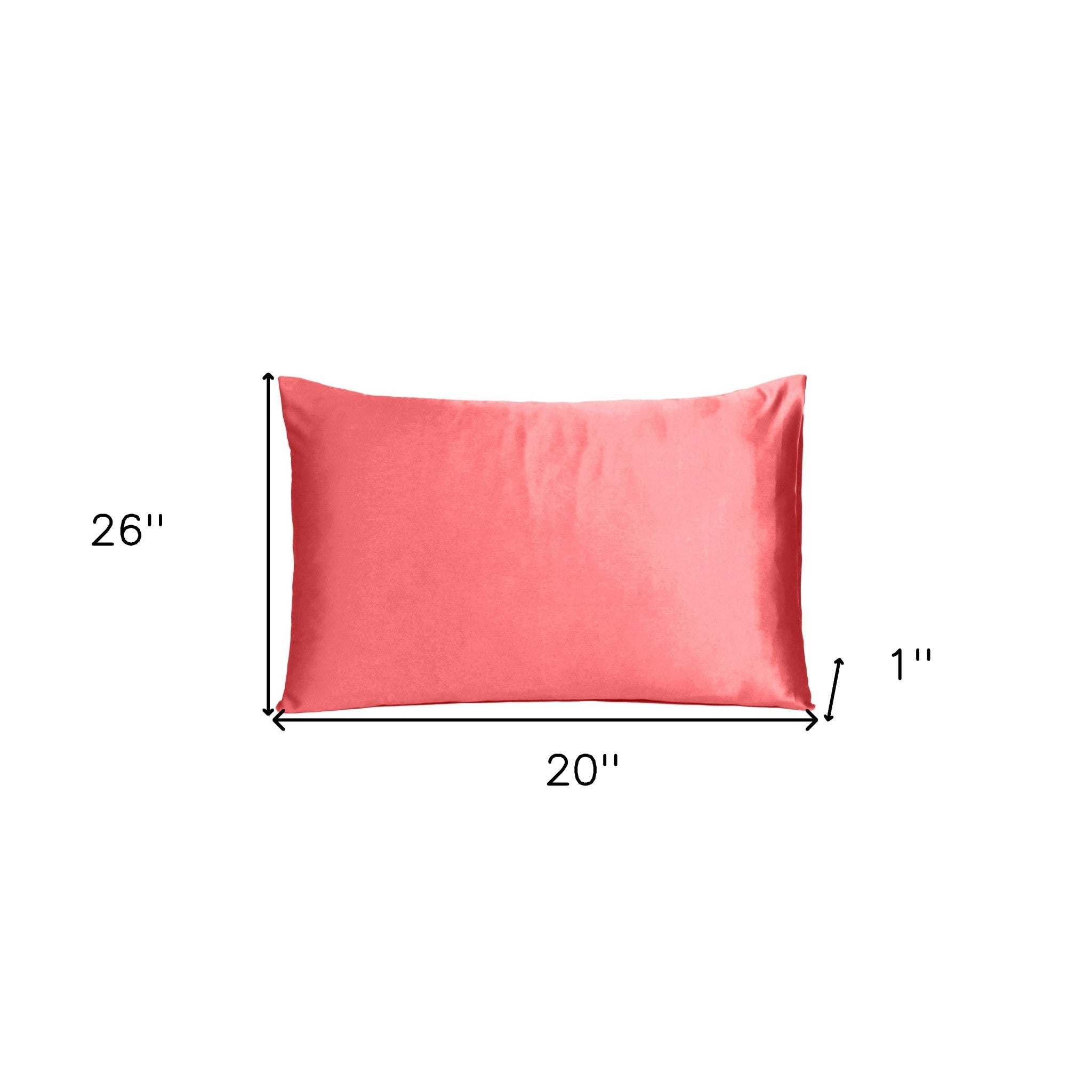 Coral Dreamy Set Of 2 Silky Satin Standard Pillowcases