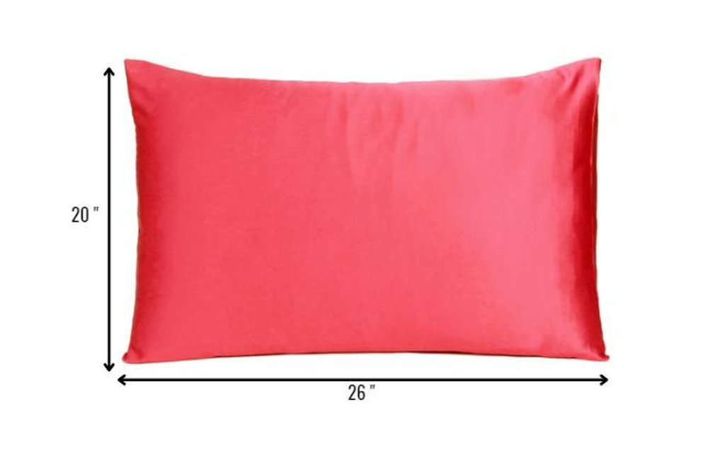 Two Piece Salmon Pink Dreamy Silky Satin Pillowcases