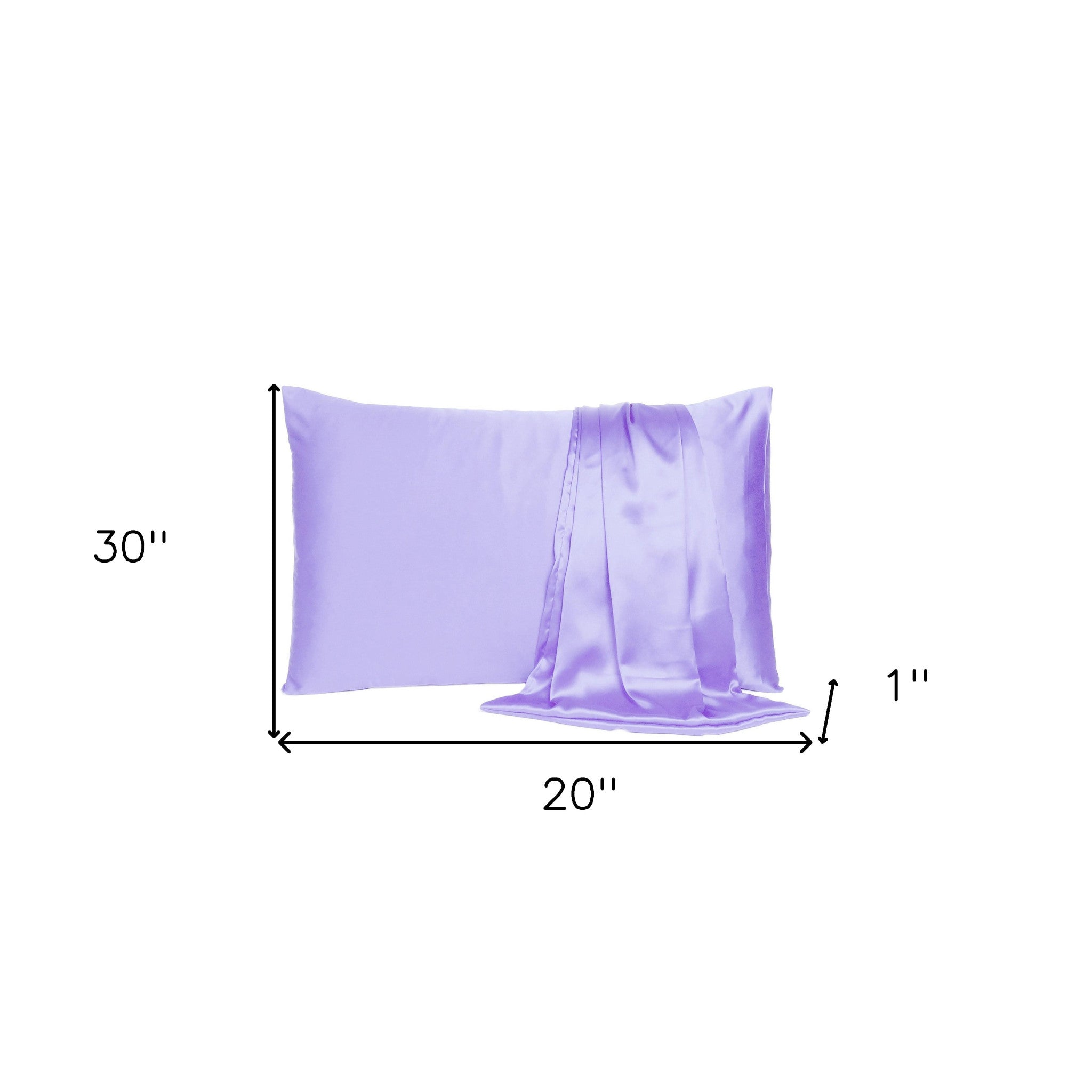 Purple Dreamy Set Of 2 Silky Satin Queen Pillowcases