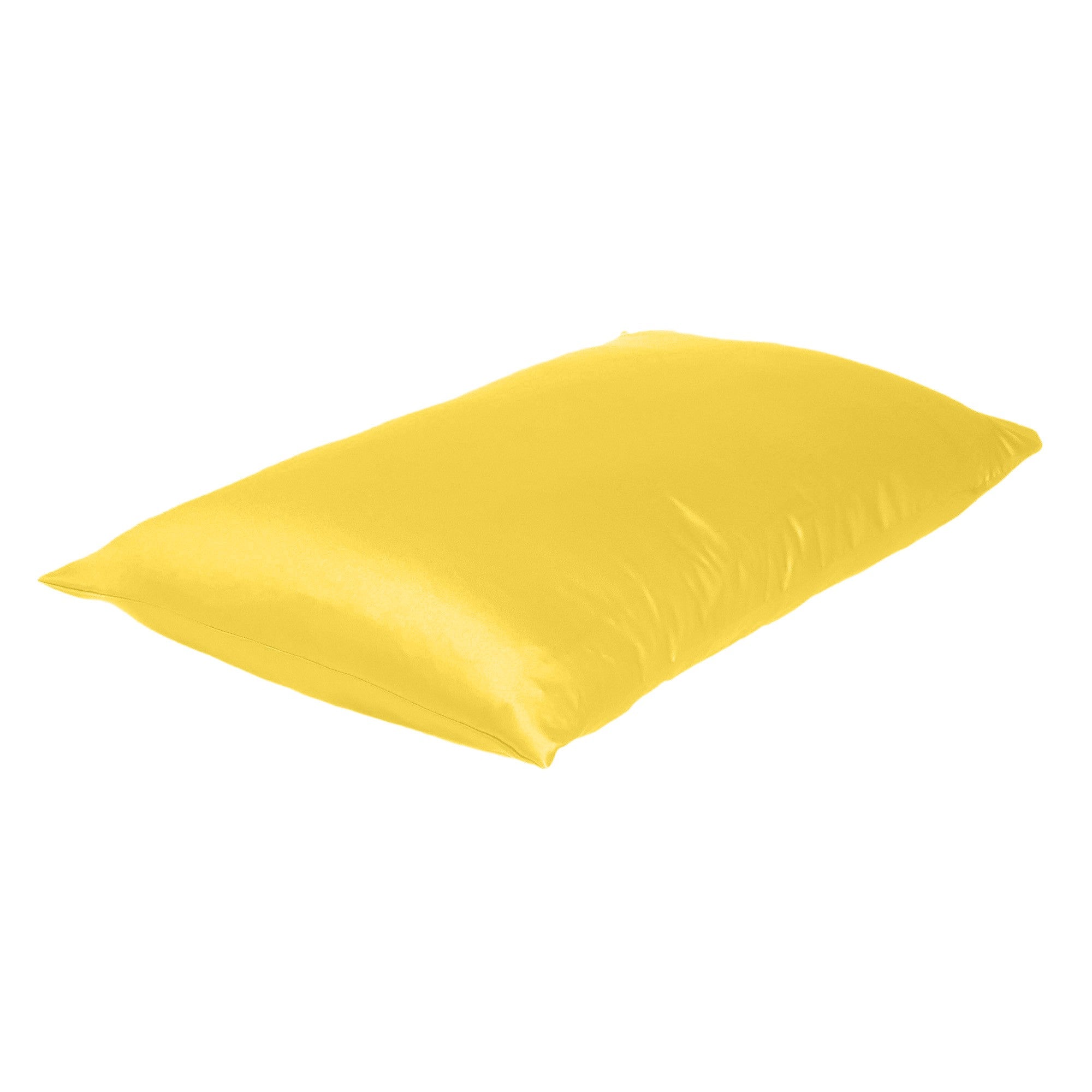 Lemon Dreamy Set Of 2 Silky Satin Queen Pillowcases