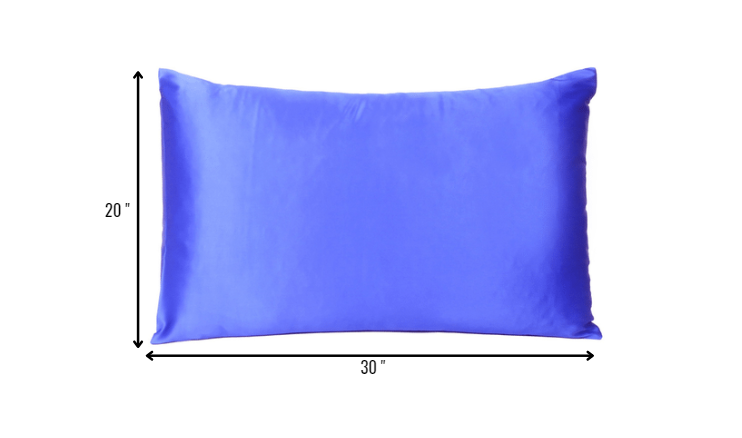 Royal Blue Dreamy Set Of 2 Silky Satin Queen Pillowcases