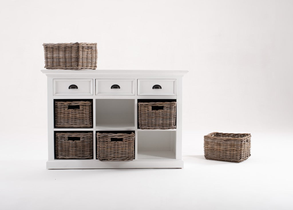 Modern Farmhouse Buffet Server With Basket Set