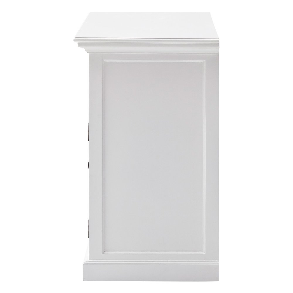 49" White Wood Three Drawer Sideboard with Two Doors