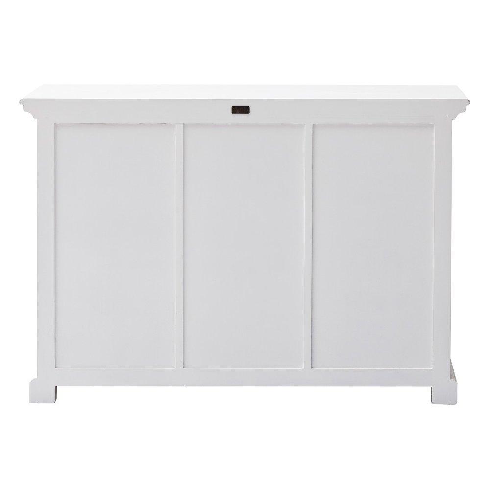 49" White Wood Three Drawer Sideboard with Two Doors