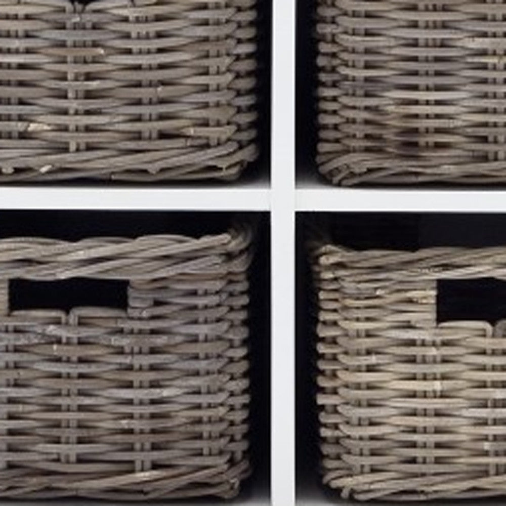 Modern Farmhouse White Buffet With Baskets