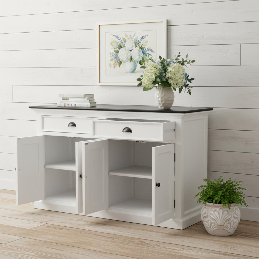Modern Farmhouse Black And White Buffet Server