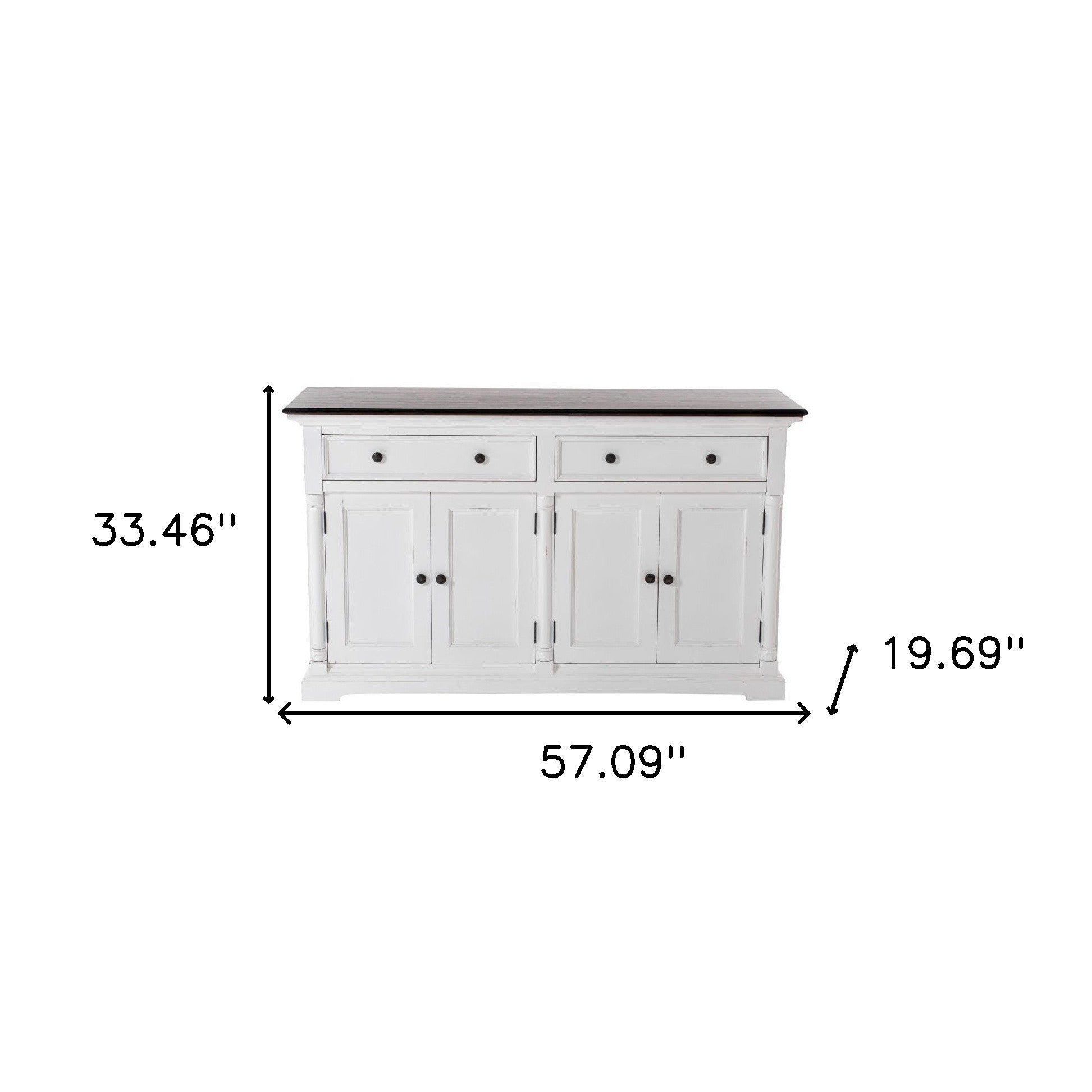 Modern Farm Brown And White Two Door Buffet Server