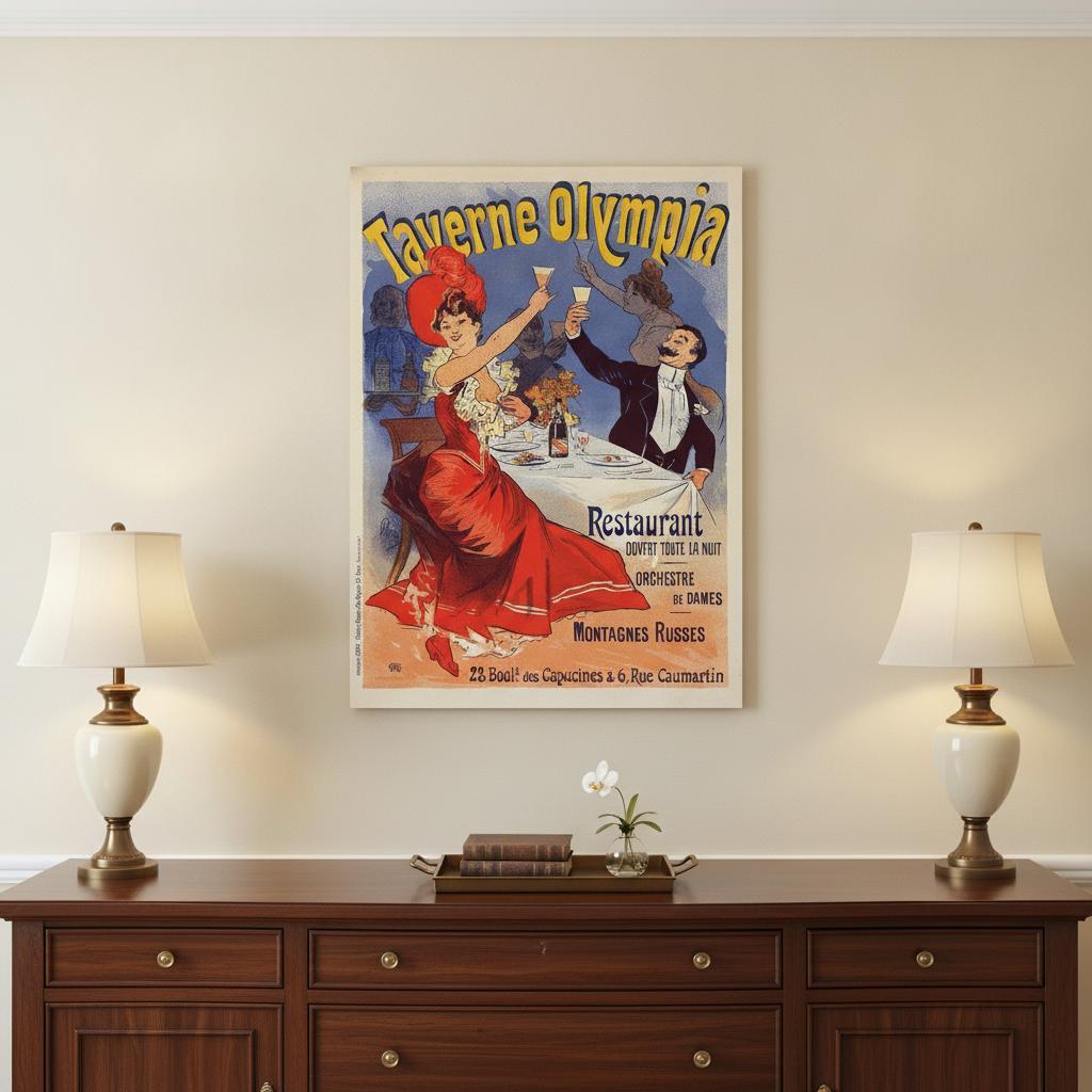 Taverne Olympia French Restaurant Unframed Print Wall Art