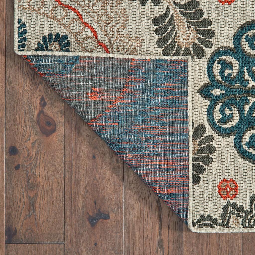 5' X 7' Blue And Gray Moroccan Indoor Outdoor Area Rug