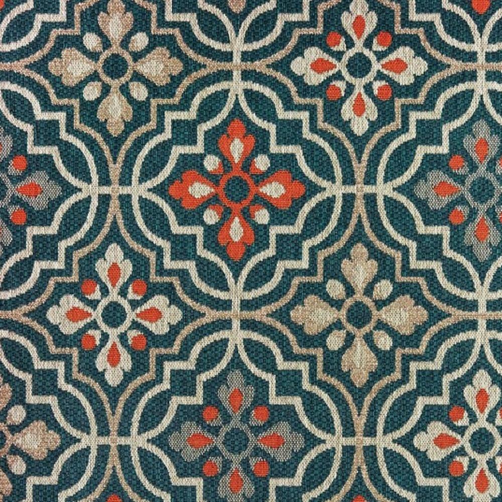8' X 10' Blue And Orange Moroccan Indoor Outdoor Area Rug